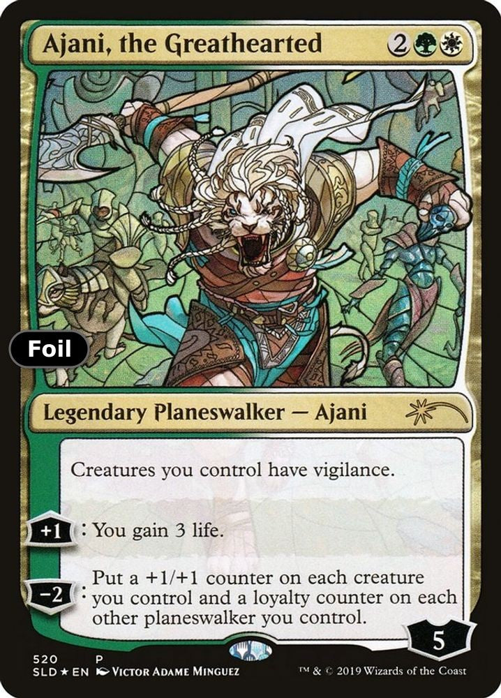 Ajani, the Greathearted (Stained Glass)