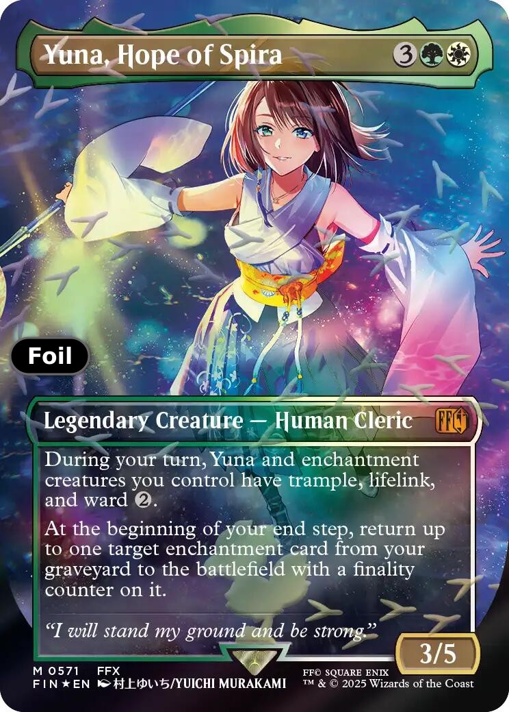 Yuna, Hope of Spira (Borderless) (Chocobo Track Foil)