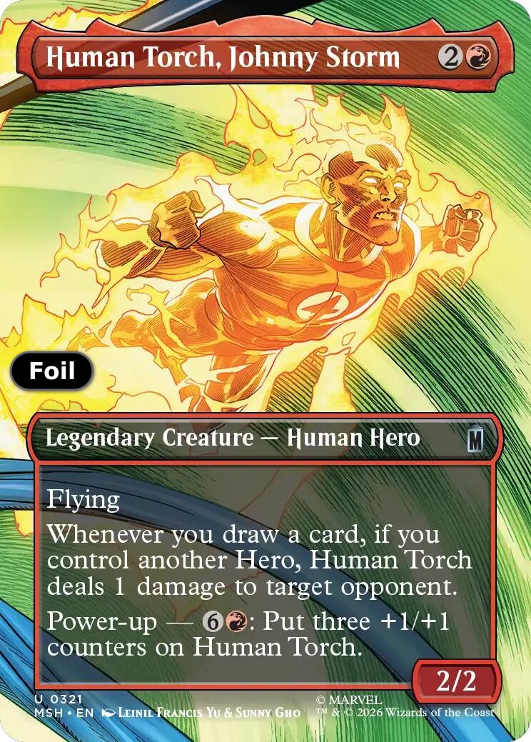 Human Torch, Johnny Storm (Borderless)