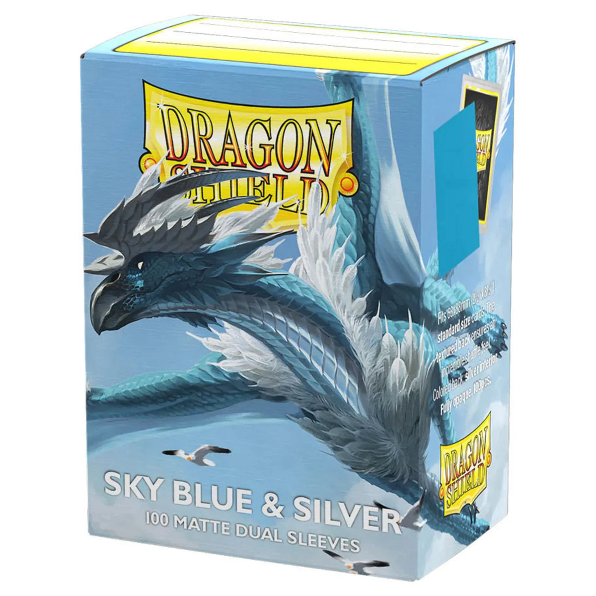 DRAGON SHIELD 100CT BOX DUAL MAT SKY BLUE & SILVER